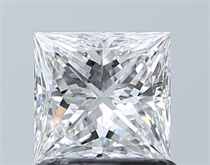 Picture of Natural Diamond 0.90 Carats, Princess with  Cut, E Color, SI1 Clarity and Certified by GIA