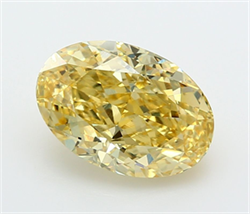 Picture of Lab Grown Diamond 5.08 Carats, Oval with  Cut, Fancy Yellow Color, VVS2 Clarity and Certified by IGI