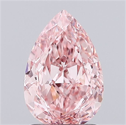 Picture of Lab Grown Diamond 1.50 Carats, Pear with  Cut, Fancy Vivid Pink Color, VVS2 Clarity and Certified by IGI