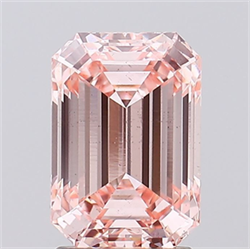 Picture of Lab Grown Diamond 2.54 Carats, Emerald with  Cut, Fancy Intense Pink Color, VS2 Clarity and Certified by IGI
