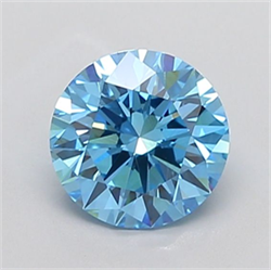 Picture of Lab Grown Diamond 2.06 Carats, Round with Ideal Cut, Fancy Vivid Blue Color, VS1 Clarity and Certified by IGI
