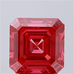 Picture of Lab Grown Diamond 4.09 Carats, Asscher with  Cut, Fancy Vivid Pink Color, VS1 Clarity and Certified by IGI