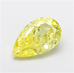 Picture of Lab Grown Diamond 2.58 Carats, Pear with  Cut, Fancy Intense Yellow Color, VS2 Clarity and Certified by IGI