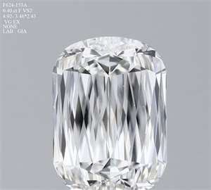 Picture of Natural Diamond 0.40 Carats, Cushion with  Cut, F Color, VS2 Clarity and Certified by GIA