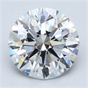 Natural Diamond 2.50 Carats, Round with Excellent Cut, F Color, VVS2 Clarity and Certified by GIA