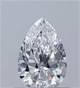 Natural Diamond 0.50 Carats, Pear with  Cut, D Color, SI1 Clarity and Certified by GIA