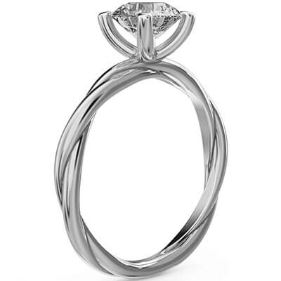 Crystal, the rope solitaire engagement ring for all shapes