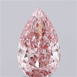Picture of Lab Grown Diamond 2.33 Carats, Pear with  Cut, Fancy Vivid Pink Color, VVS2 Clarity and Certified by IGI