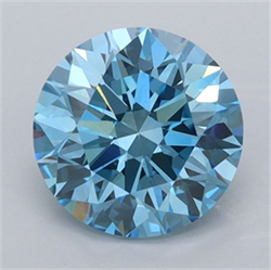 Picture of Lab Grown Diamond 1.53 Carats, Round with Excellent Cut, Fancy Vivid Blue Color, VVS2 Clarity and Certified by IGI