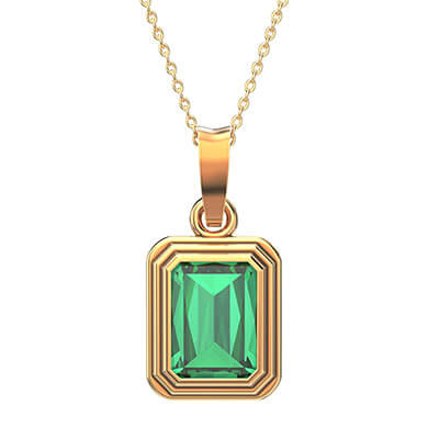 1.50 carat Chatham Emerald pendant