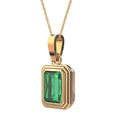 1.50 carat Chatham Emerald pendant