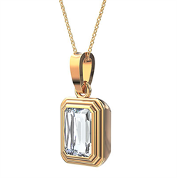 Picture of Emerald or Radiant Deco Luxe Pendant – evokes its geometric Art Deco frame and luxury aesthetic.Pendant 