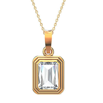 Pendant setting for square diamonds