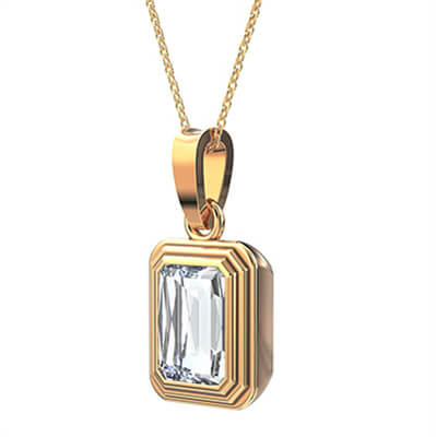 Pendant setting for square diamonds