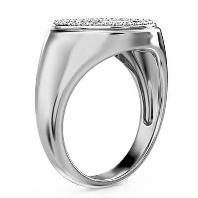 Unisex diamonds signet ring