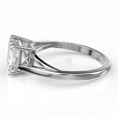 Low Profile Solitaire engagement ring with a twist for all square diamonds 