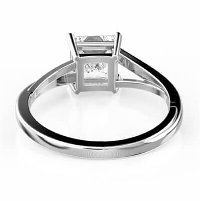 Low Profile Solitaire engagement ring with a twist for all square diamonds 