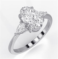 Picture of Three stone engagement ring with 0.20CTW side Pear diamonds