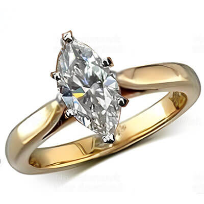 Solitaire Marquise engagement ring setting