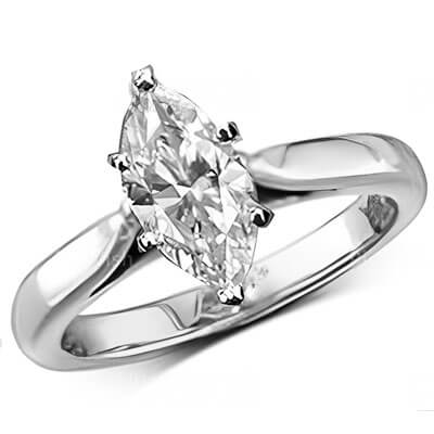 Solitaire Marquise engagement ring setting