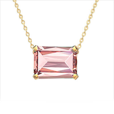 2 carat Pink Sapphire Emerald or Radiant shaped necklace
