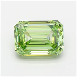 Picture of Lab Grown Diamond 2.06 Carats, Emerald with  Cut, Fancy Vivid Green Color, VVS2 Clarity and Certified by IGI