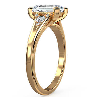 Emerald engagement ring setting