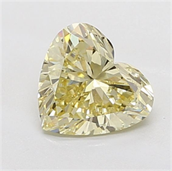 Picture of Lab Grown Diamond 1.69 Carats, Heart with  Cut, Fancy Yellow Color, VS1 Clarity and Certified by IGI