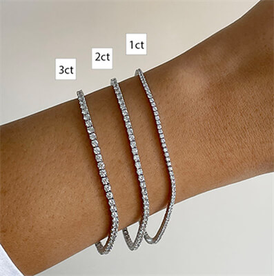 3 quilates - Pulsera Tenis de Oro Blanco de 14K