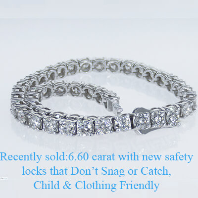 3 carats - 14K White Gold Tennis Bracelet