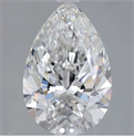 Lab Created Diamond 2.09 Carats, Pear with  Cut, F Color, VVS1 Clarity and Certified by IGI