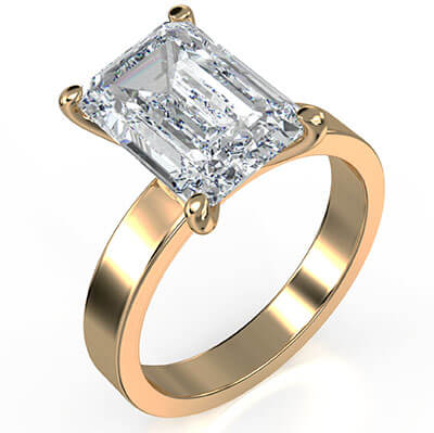 Solitaire engagement ring for large diamonds,