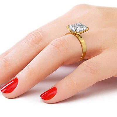 Anillo de compromiso solitario para diamantes grandes,