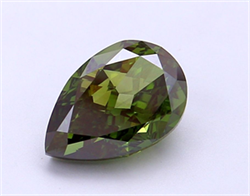 Picture of Lab Grown Diamond 2.52 Carats, Pear with  Cut, Fancy Vivid Green Color, VVS2 Clarity and Certified by IGI