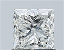 Natural Diamond 1.00 Carats, Princess with  Cut, H Color, VS1 Clarity and Certified by GIA