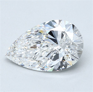 Picture of Natural Diamond 3.50 Carats, Pear with  Cut, E Color, SI2 Clarity and Certified by GIA