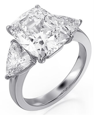 Three stones Lab diamond Trillions 0.60ct TW
