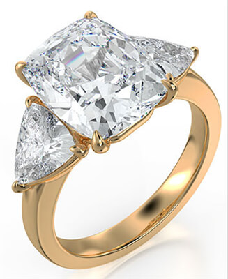 Three stones Lab diamond Trillions 0.60ct TW
