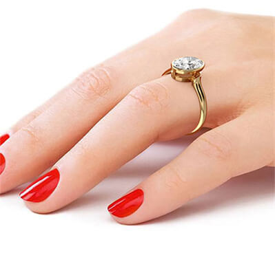 Low Profile Designers Oval Bezel Engagement ring Setting