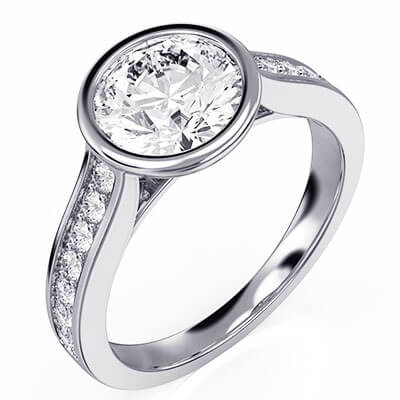 Low or Standard Profile Bezel Engagement ring setting