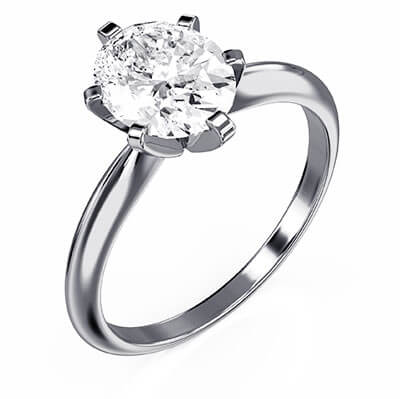 OVAL 6 prongs Classic solitaire engagement ring settings