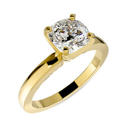 Picture of Solitaire gold engagement ring setting for Rounds,  Ovals, Princess Asscher and Cushions