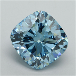 Picture of Lab Grown Diamond 10.06 Carats, Cushion with  Cut, Fancy Vivid Blue Color, VS2 Clarity and Certified by IGI