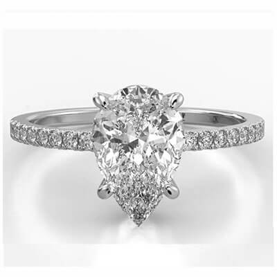 Pear shaped diamond engagement ring