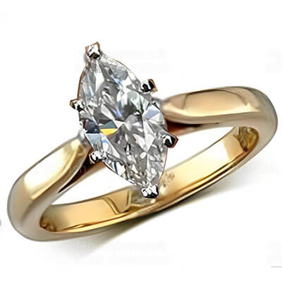 Marquise gold engagement ring setting