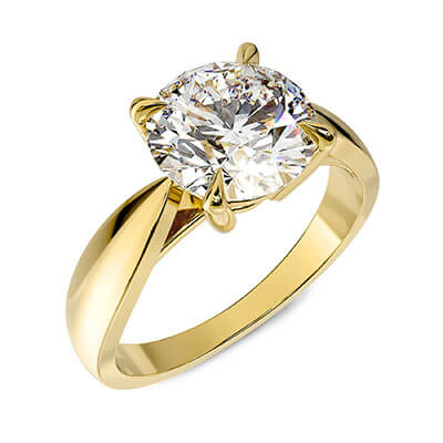 Wide, Solid, Solitaire gold engagement ring