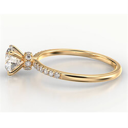 Picture of Yellow Gold Hidden Halo Engagement ring Setting, with 0.20 cts sides G VS2, very-good to ideal-cut