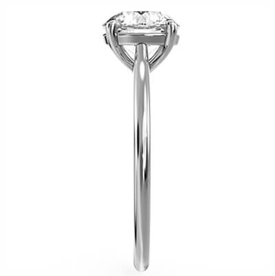Solitaire round diamond engagement ring. Low or Standard profile