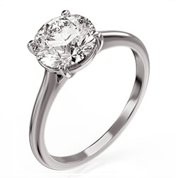 Picture of Solitaire 0.60 carat round Lab diamond engagement ring. Low or Standard profile