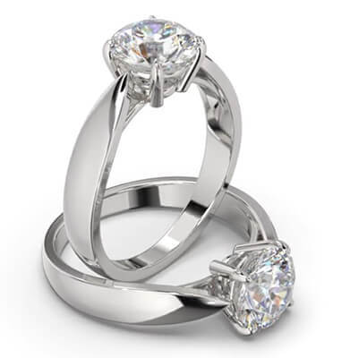 Lab diamond 1.70 F VS1 3xEX, Classic Solitaire 4 prongs engagement ring